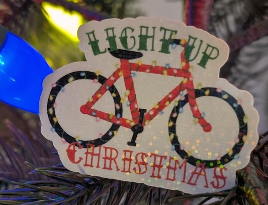 Light Up Christmas Bicycle Sticker